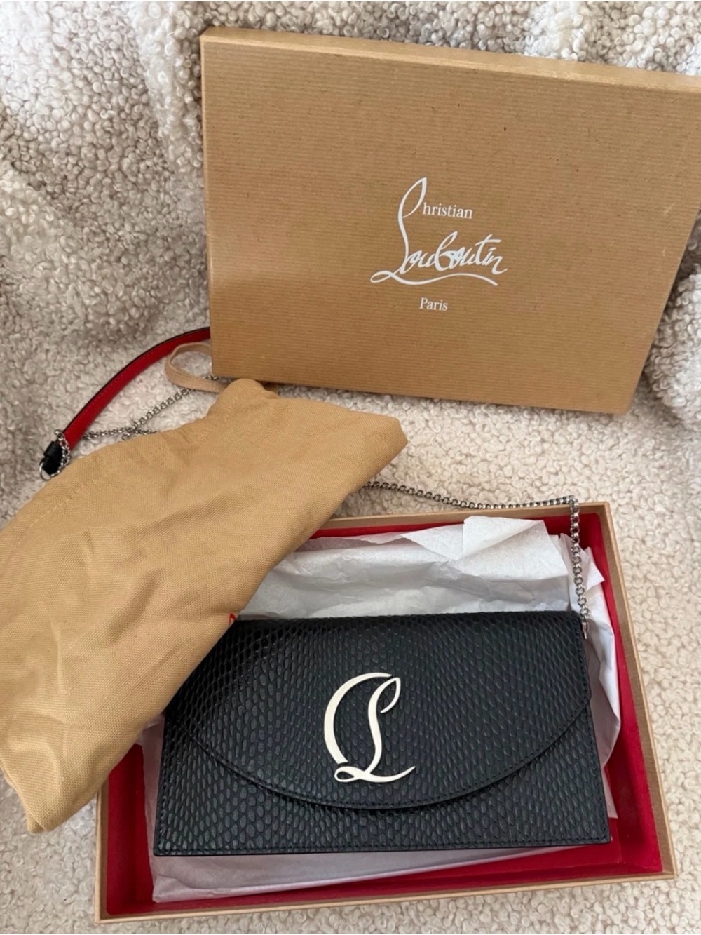 Christian Louboutin Loubi54 clutch on chain